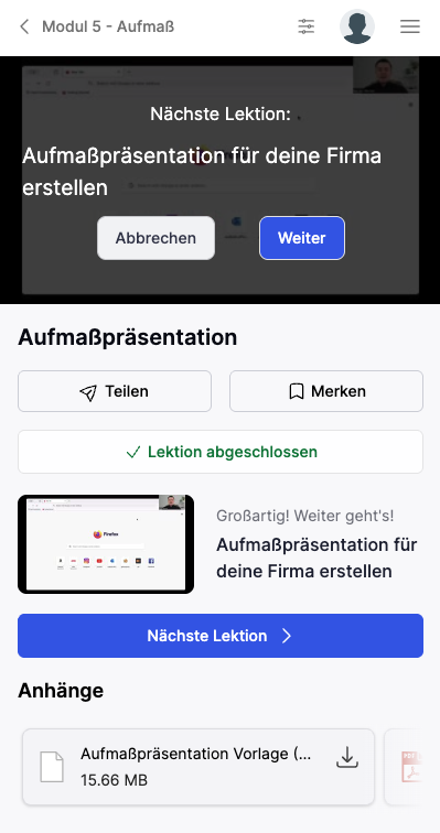 Merian Becker System – Mobile-Ansicht